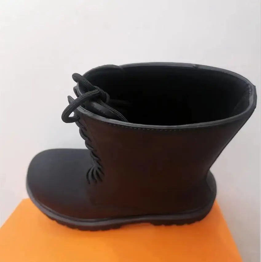 جولة اصبع القدم رجل التمهيد القصير أزياء الدانتيل يصل الرجال ديربي أحذية التمهيد الأسود #2