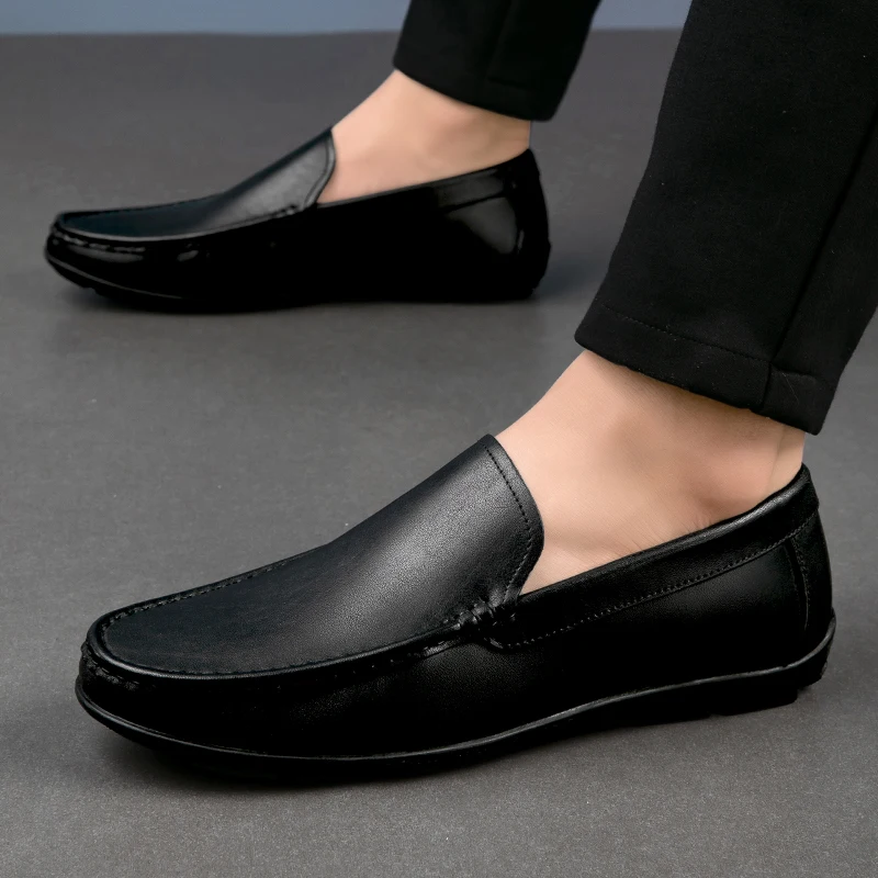 

Мужские лоферы из натуральной кожи, мужская обувь без шнуровки, модная уличная удобная мужская повседневная обувь, мужская обувь, дышащая мужская обувь