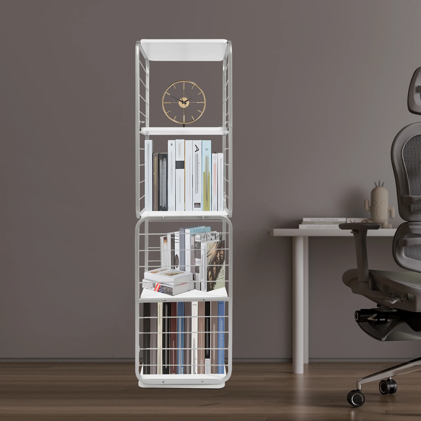 360° Rotating Bookshelf 4-Tier Rotating Bookshelf for Bedroom Living Room