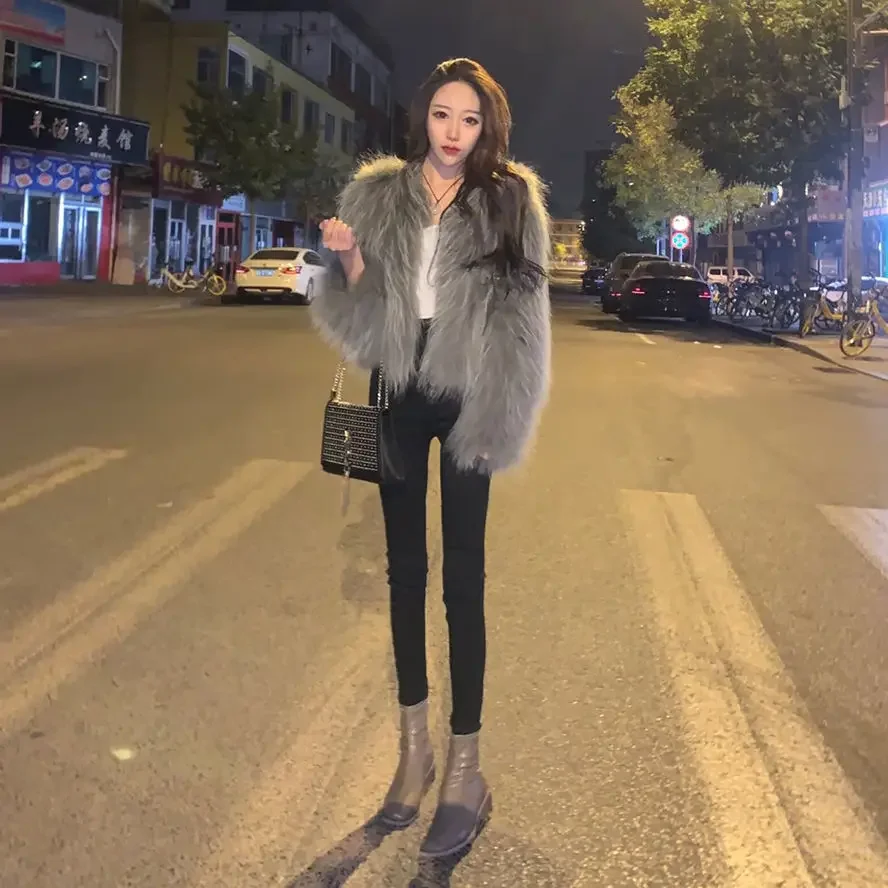 Jacket Women Faux Fur Winter Imitation Fur Coat Plush Loose Coat Veste Femme