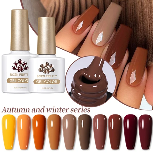 Imagen 2 del producto BORN PRETTY 10ml café marrón oscuro esmalte de uñas de Gel invierno otoño mate semipermanente remojo UV LED barniz arte de uñas manicura