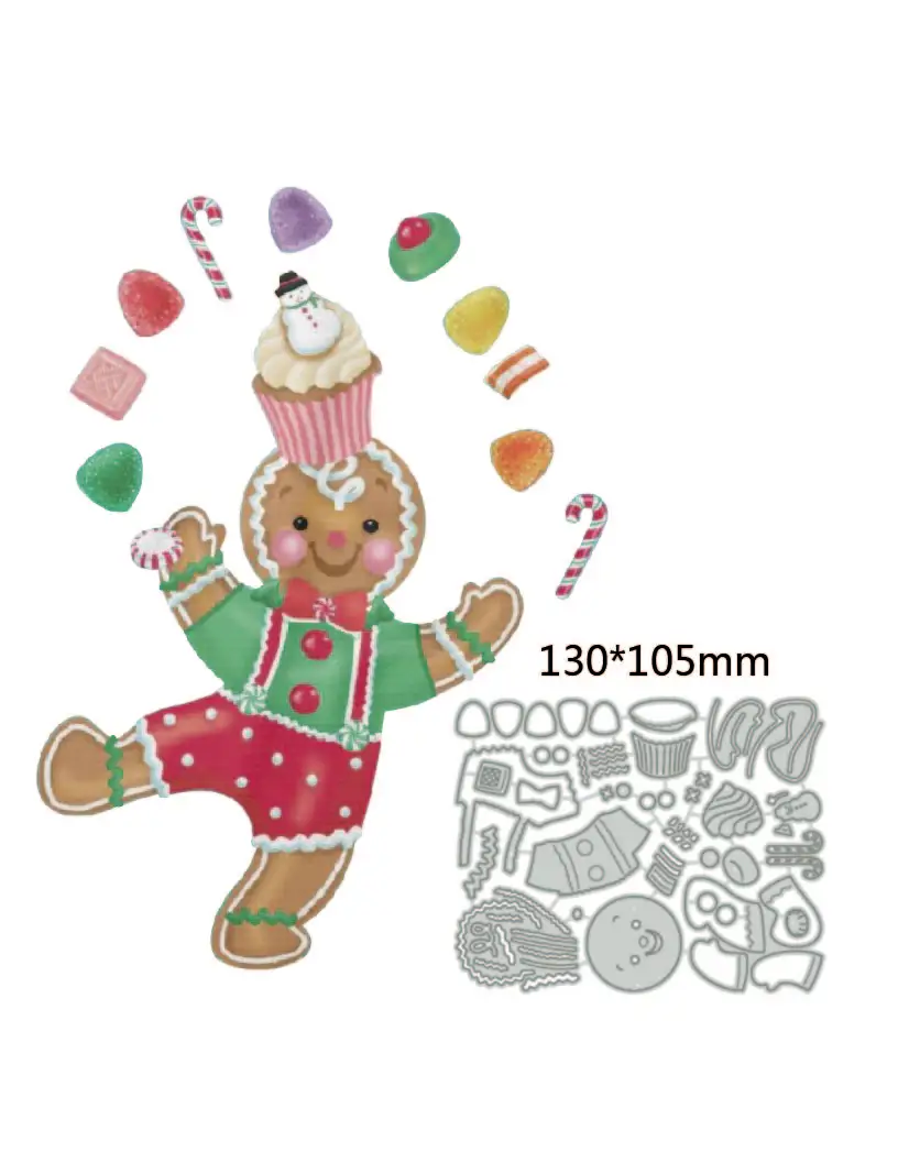 2023 جديد قطع معدنية يموت الحلوى الزنجبيل رجل الديكور سكرابوكينغ النقش كليب بوك قالب بطاقات المعايدة اليدوية يموت #5