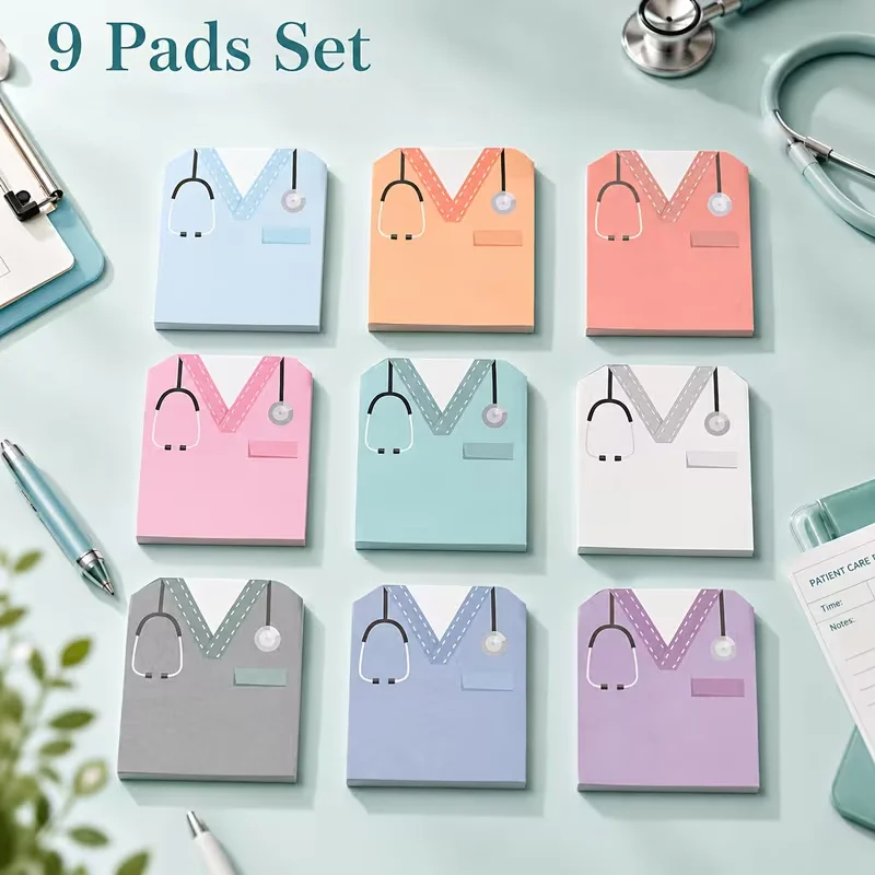 Fun Nurse Sticky Note Set 9/18 Pcs 180/360 Pages In Total Cute Student Memo Pad Hospital Office School For Nurses' Day Gifts