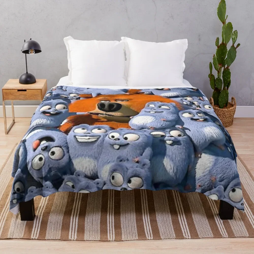 

Grizzly and Lemmings Throw Blanket Extra Large Throw Winter beds Retros Blankets