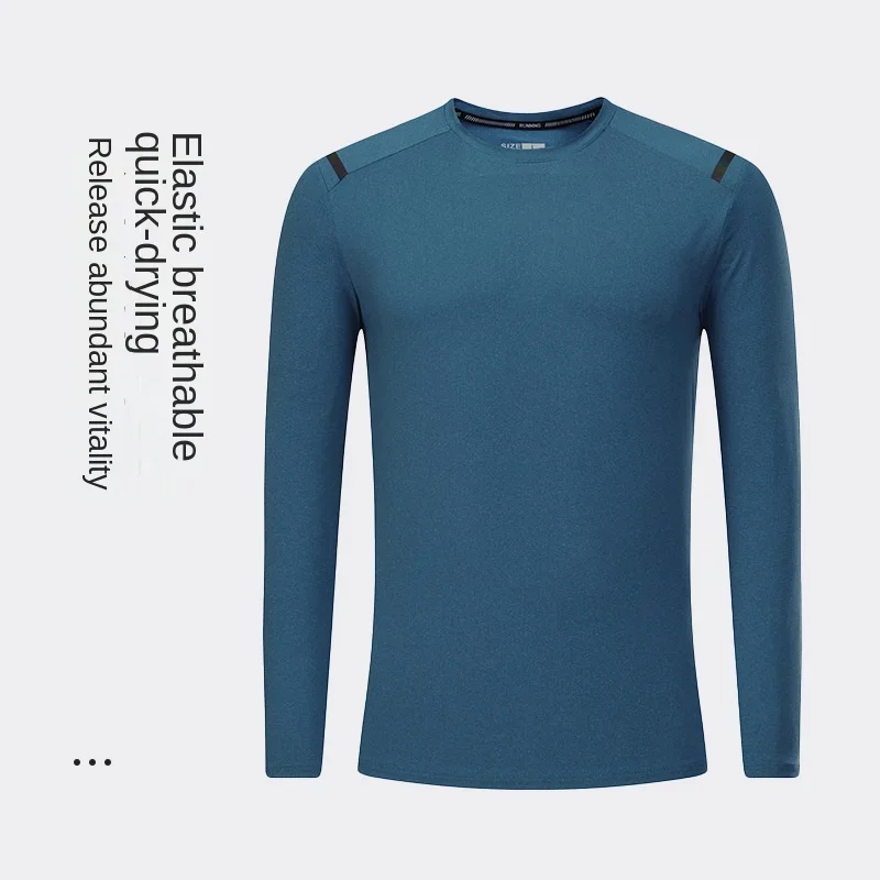 Sports outdoor running training spring autumn long sleeve quick drying T-shirt base shirt men's sports fitness elastic top
