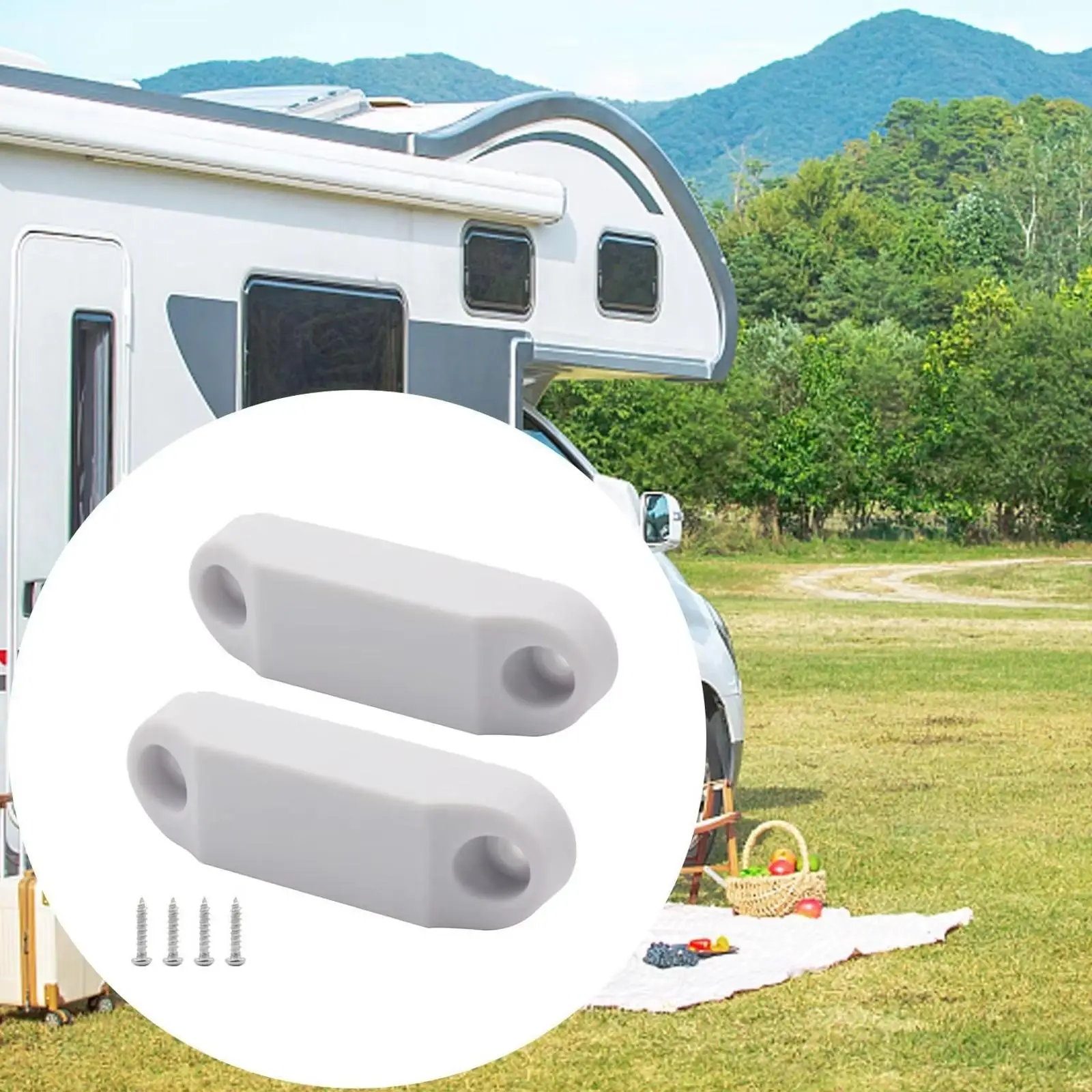 Camper Van Door Latch ABS White Self Locking Catch for RV Trailer Boat Cabinet Safety Device view 4