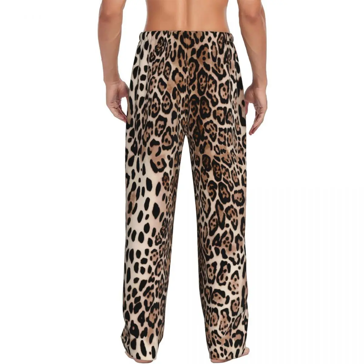 Leopard Skin Men\'s Casual Pajama Sleeping Pants Lounge Loose Trousers Comfortable Nightwear