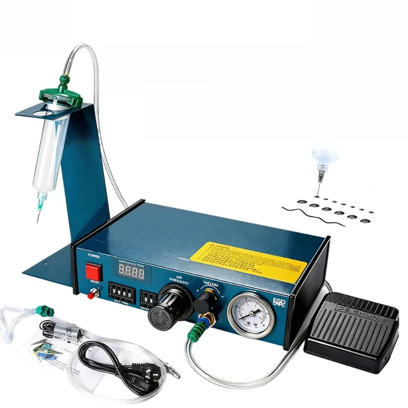 983A Glue Dispenser Pneumatic Automatic Dispenser Manual Glue Dispensing Machine Solder Fluxes Paste Liquid Controller Dropper