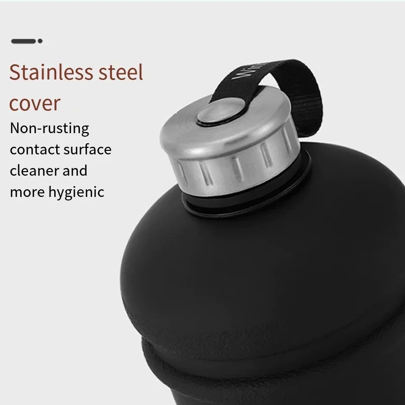 2.2L زجاجات رياضية بلاستيكية سعة كبيرة محمولة للسفر في الهواء الطلق كوب ماء بارد للياقة البدنية الصالة الرياضية بروتين شاكر زجاجة رياضية تيرمز #4