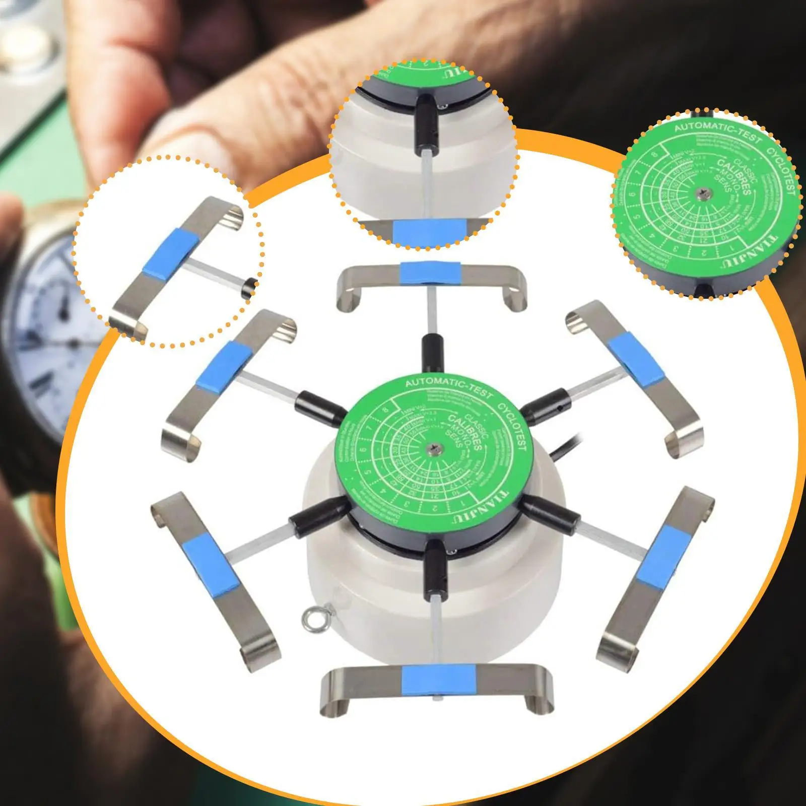 Automatic Watch Tester Watchmakers Tool for 6 Watches Universal Watch Repairing Tool Watch Detector Mechanical Watch Winder