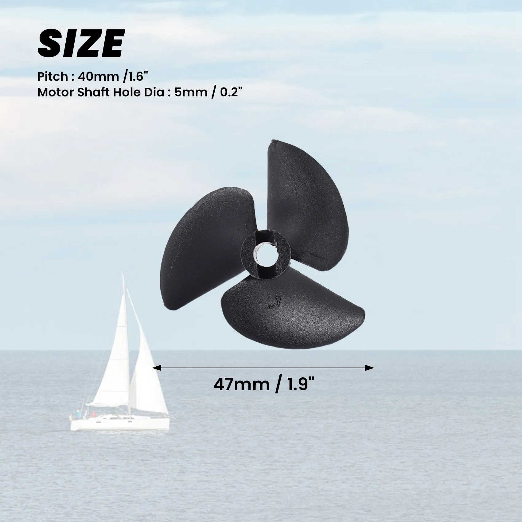 3X P40D47 Three Blades RC Boat Propeller Paddle For Brushless Motor
