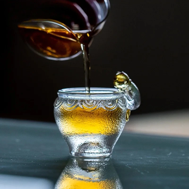 

Чайная чашка ручной работы из стекла, 60 мл, для владельцев кошек, милая, в форме кошки, для дегустации и ароматизации чая, мастер-чашка для чайной церемонии Чжань, принадлежности для китайского чайного набора