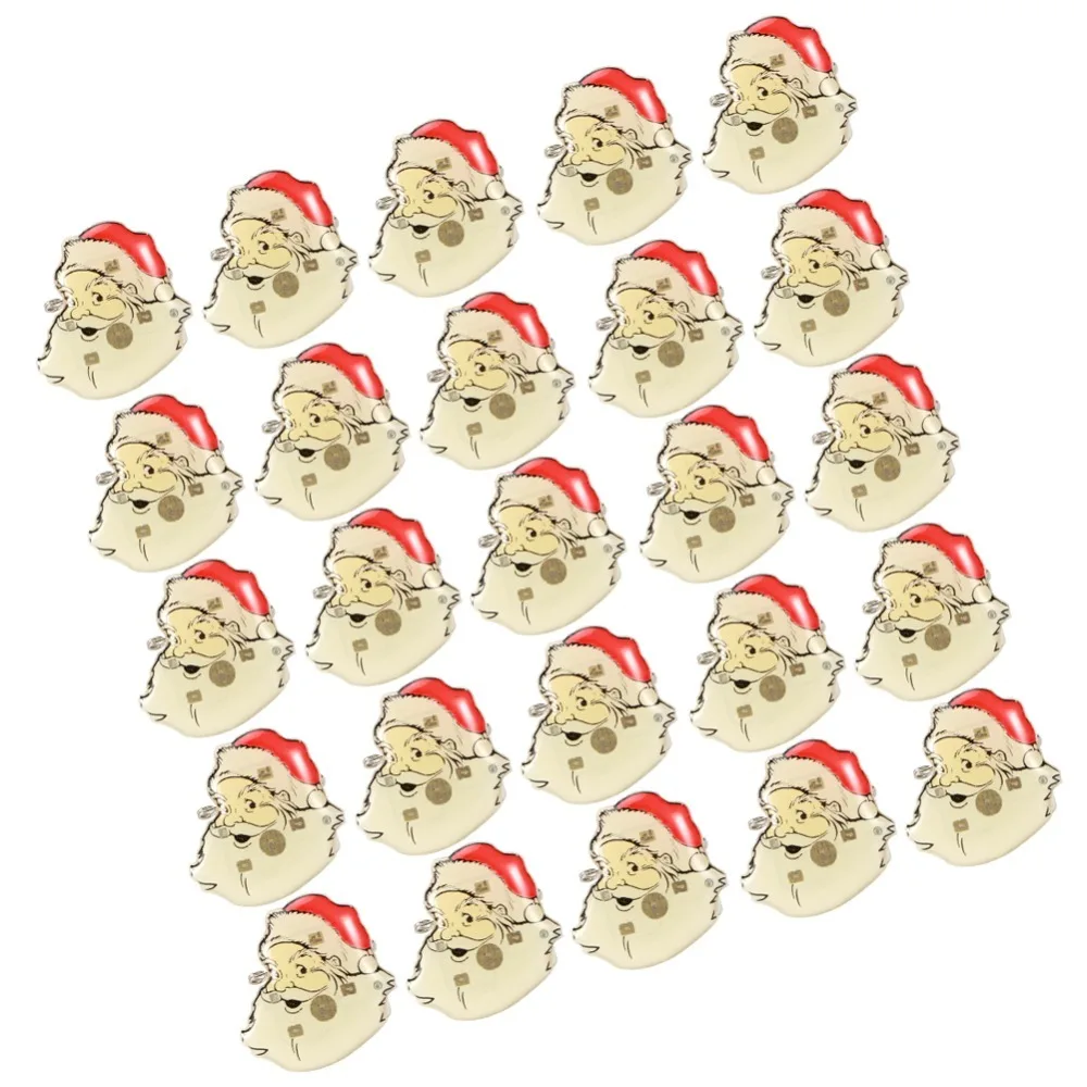 25pcs LED Light Up Christmas Brooch Pin Luminous Design DIY Assembly LED Luminous Brooch Gleamy Finish Breastpin Style