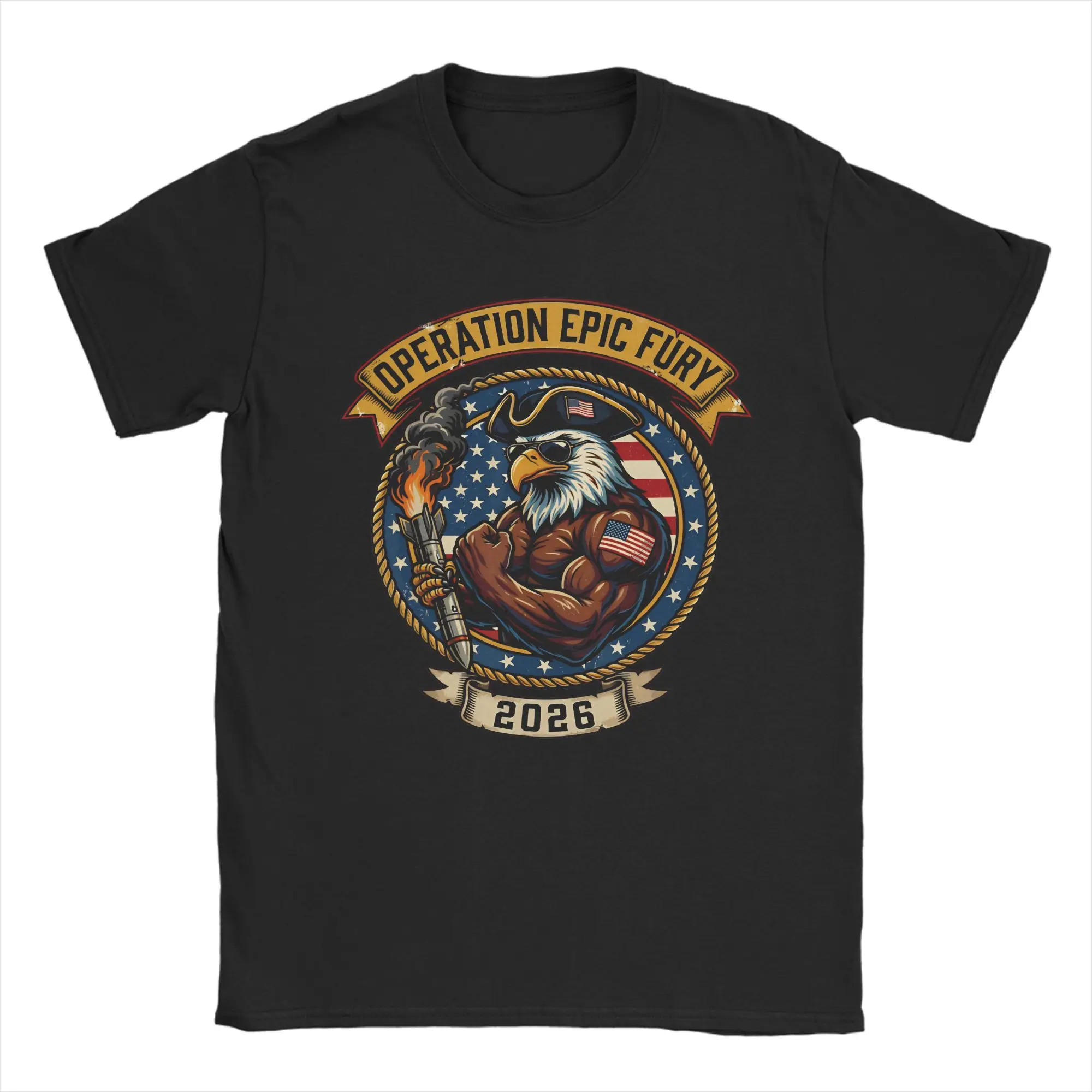 Operation Epics Fury Eagle 2026 100 Cotton T Shirt For Adult Summer T Shirts Crewneck Hippie Tee Shirt Oversize Wholesale Tops