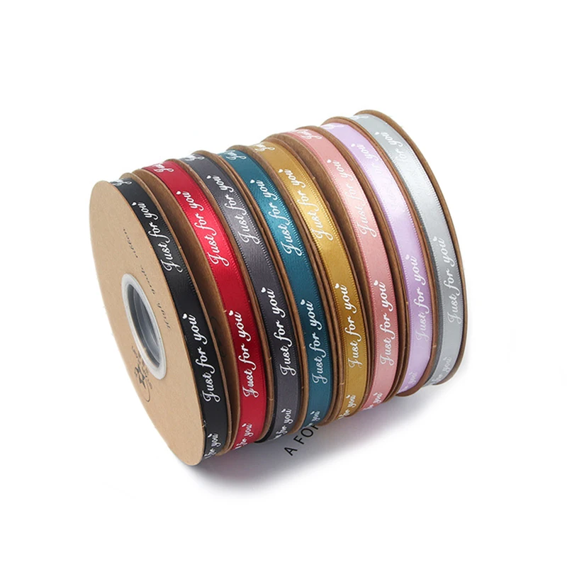 40 Yard Woven Stain Ribbons Width 1cm Lettering Just for You DIY Handmade Jewelry Box Gift Packaging Display Wrapping Material