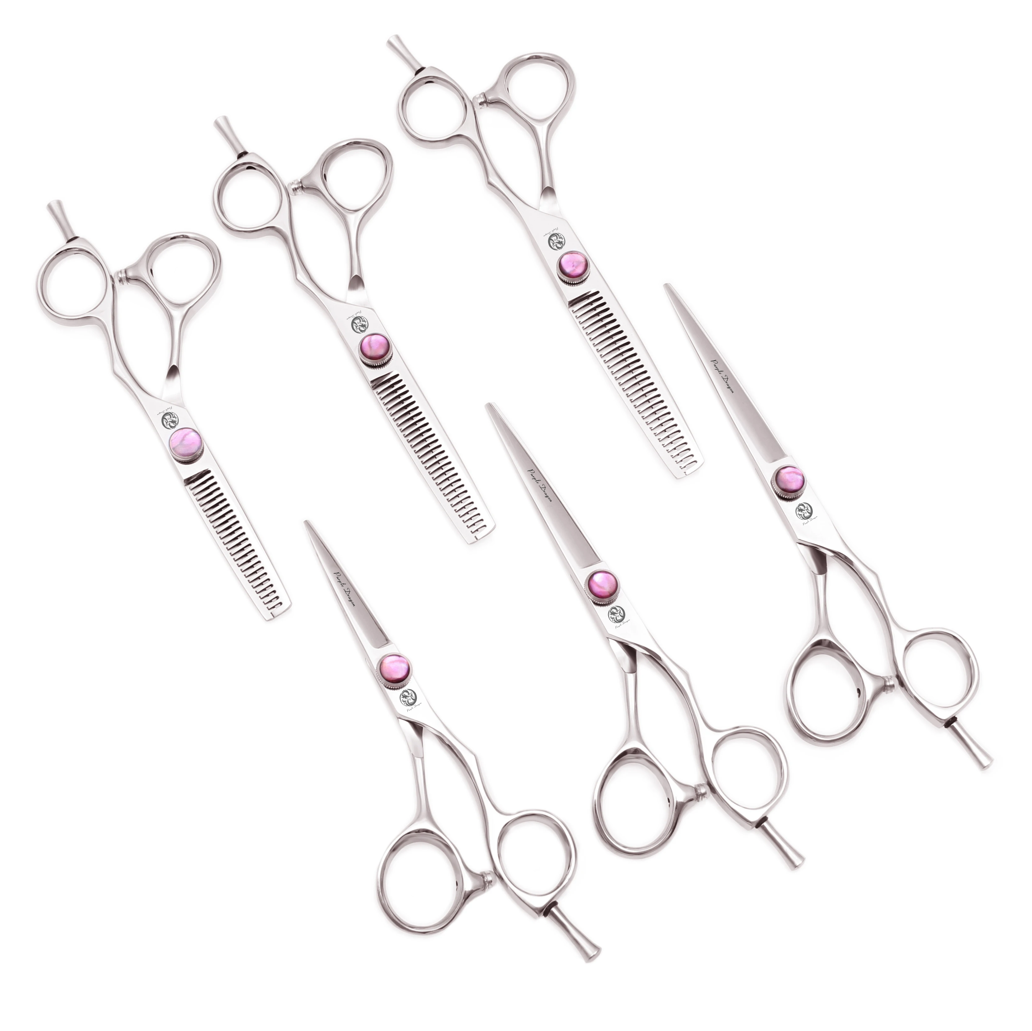 Professionelle Haarschere Purple Dragon 5" 5,5" 6" JP Edelstahl Haarschneideschere für Friseure Effilierschere Z9014 – Detail 1