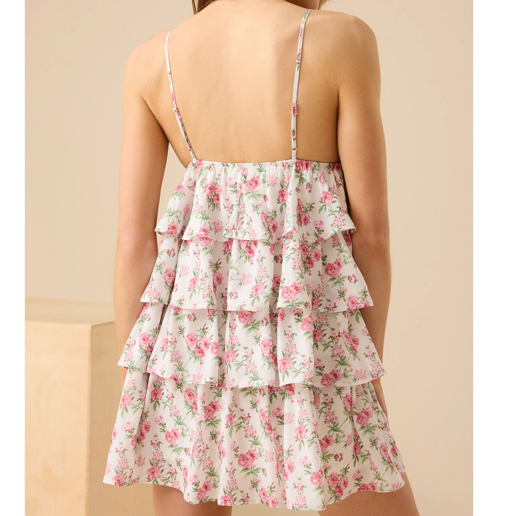 Novas mulheres praia sem mangas em camadas vestido de verão floral impressão com decote em v sem costas mini vestido de festa para férias cocktail streetwear