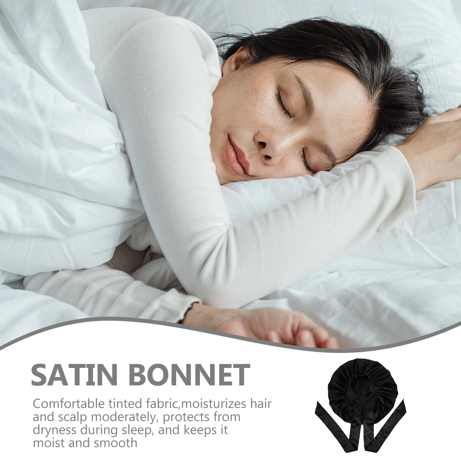 

Soft Elastic Satin Sleep Bonnet Comfortable Jumbo Hair Cap For Chemo Patients Thick Thin Hair Wrap Maternity Confinement