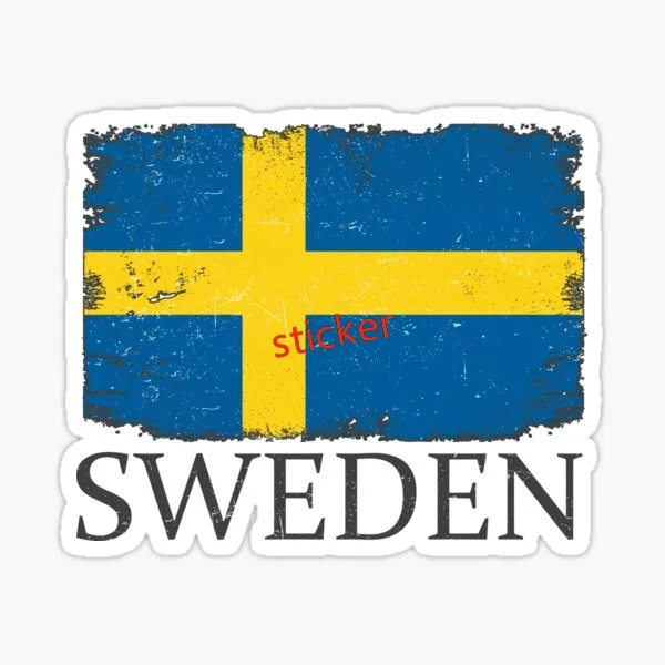 

Sweden Flag Sticker Personality Decals Windshield Decor Furry Decals Waterproof Car Label Caravan