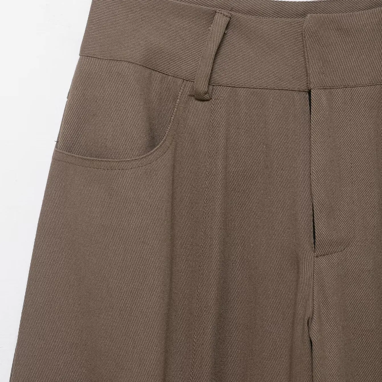 JNLEAOG الخريف جديد المرأة Faion بالون عمال Sle مستقيم الساق سراويل تقليدية الشارع Sle l الخصر زر إغلاق #2