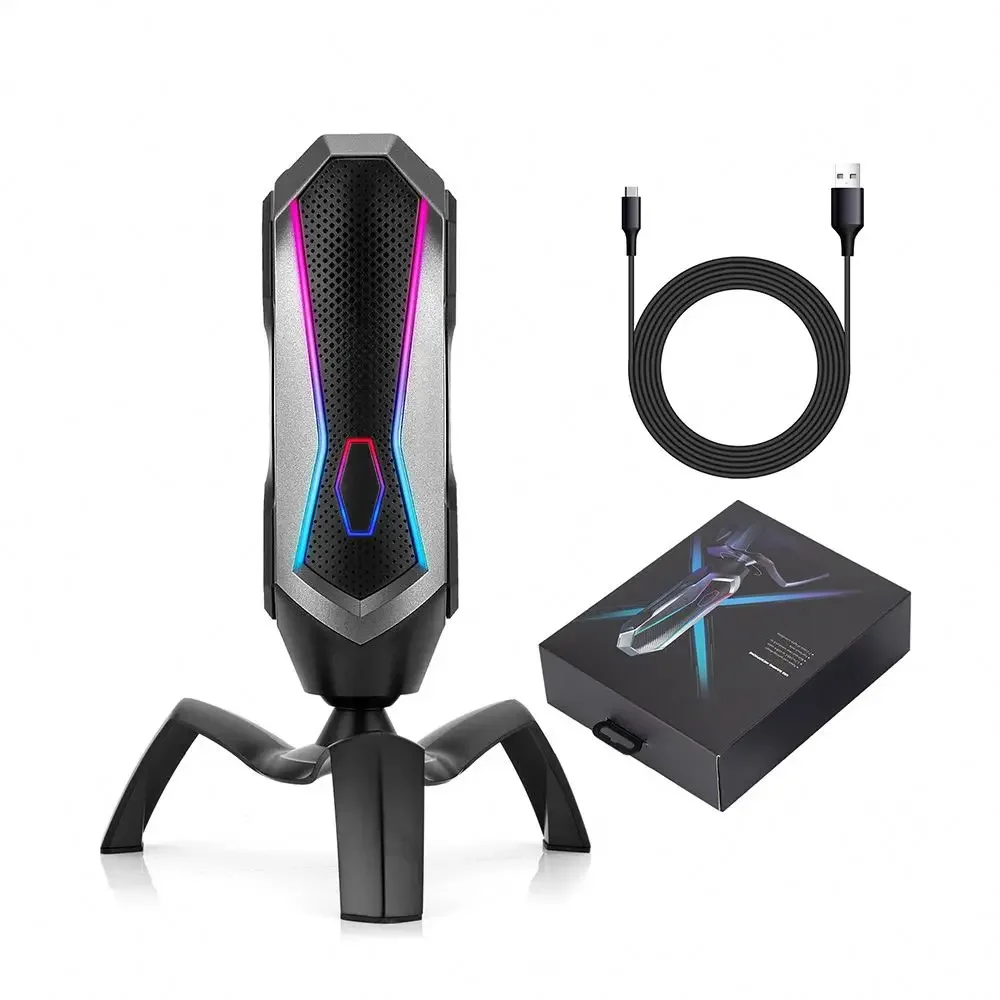 

Professional Music Studio Mic E-sports Gaming USB Condenser Microphone For Recording Karaoke Streaming