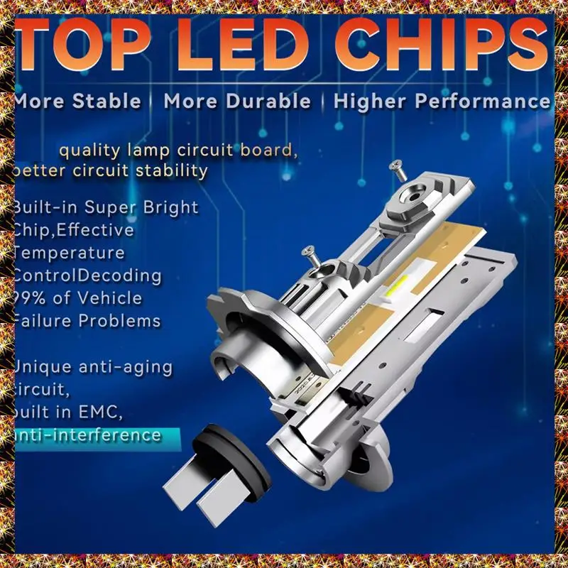 BTCL 오토바이 H7 LED 헤드라이트 전구 30000LM H7 LED 헤드라이트 전구 6000K 12V 자동차 안개 램프