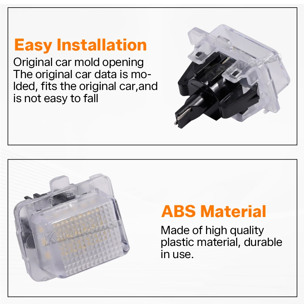 2 Stück Fehlerfreie LED-Kennzeichenbeleuchtung für Mercedes Benz W204 W212 C207 C216 W221 2007-2011 T10 Kennzeichenleuchten – Detail 6