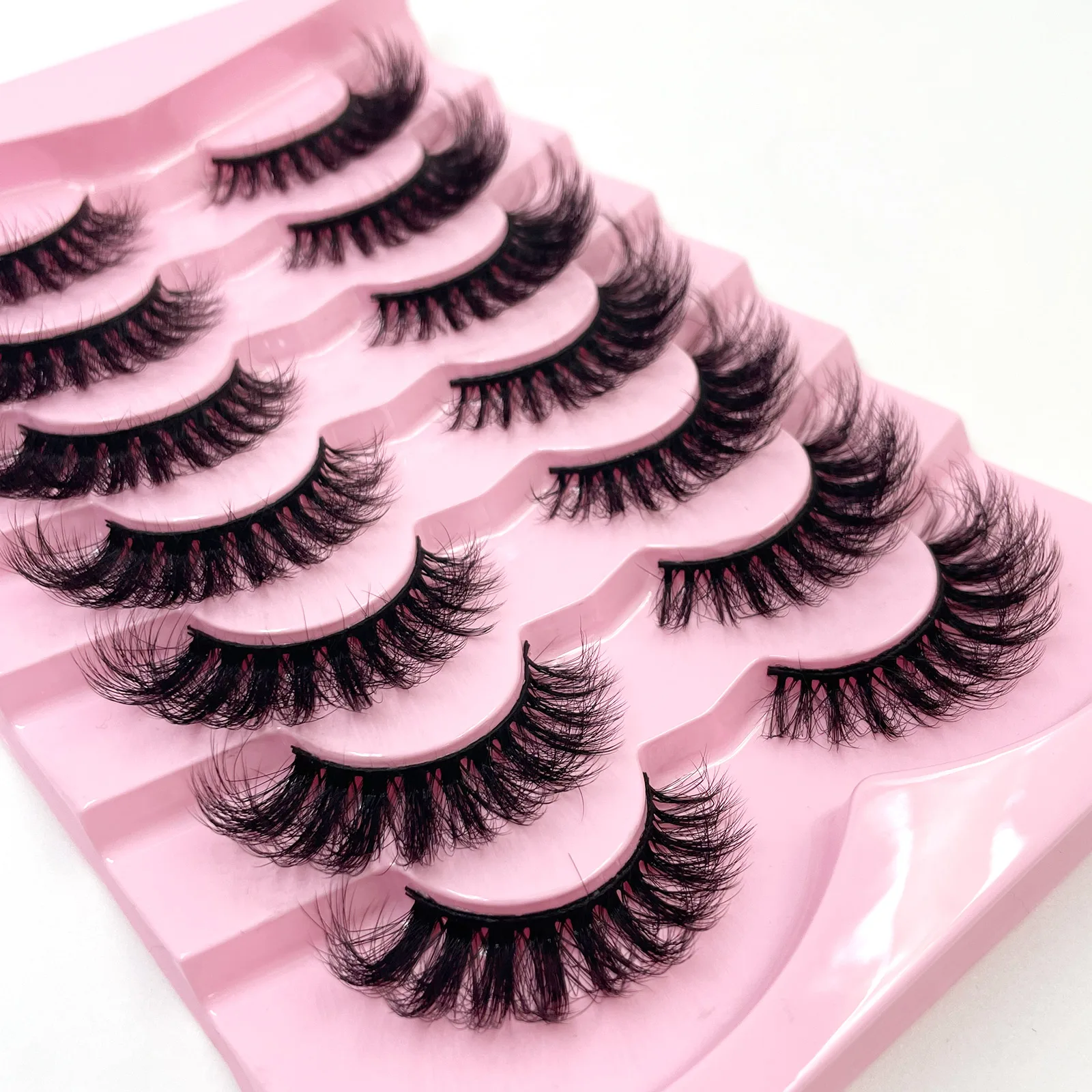 Neue 7 Paar Dicke, 3D-Simulierte Nerzfell-Falschwimpern Kurze, Dramatische Falschwimpern Großhandel Komplette Linie Falsche Wimpern – Detail 35