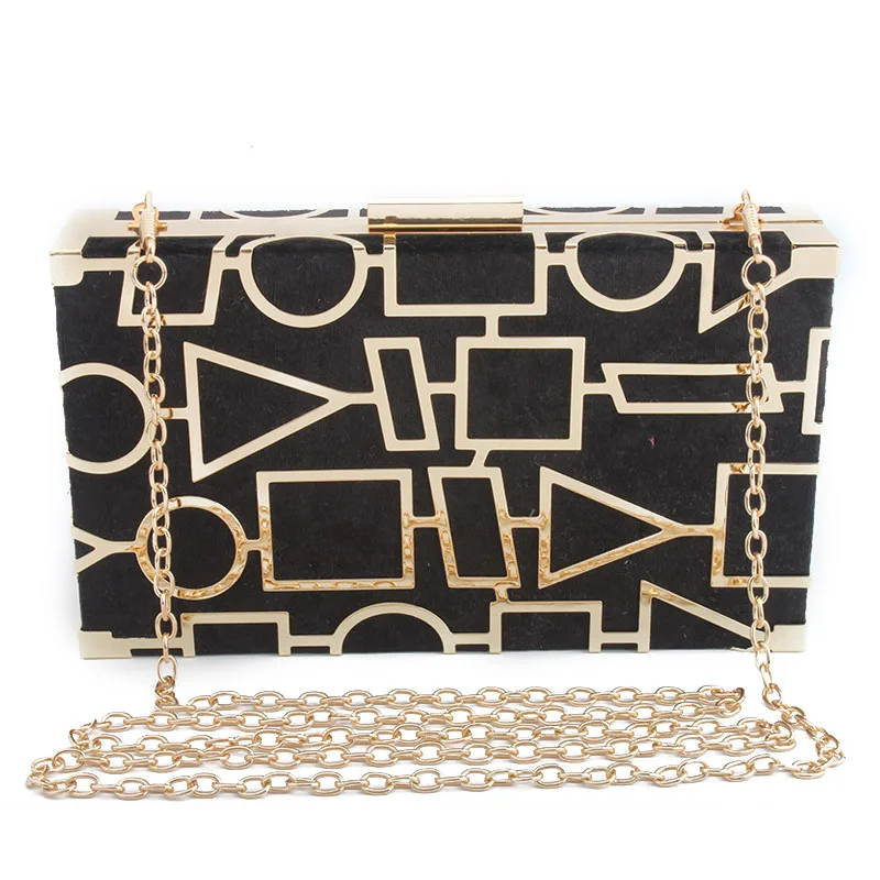 

Dinner Metal Evening Bag Hollow Small Square Banquet Women's Clutch Celebrity Dress Bag Sac Femme Luxe Bolsos De Mujer Tendencia
