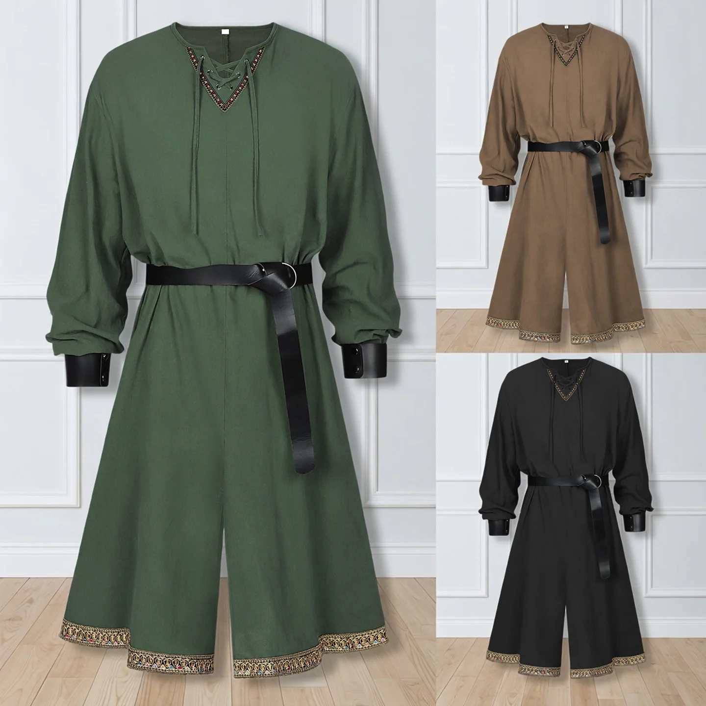 

Средневековый винтажный костюм с капюшоном в стиле викингов для Хэллоуина, женский этнический наряд для сценических выступлений