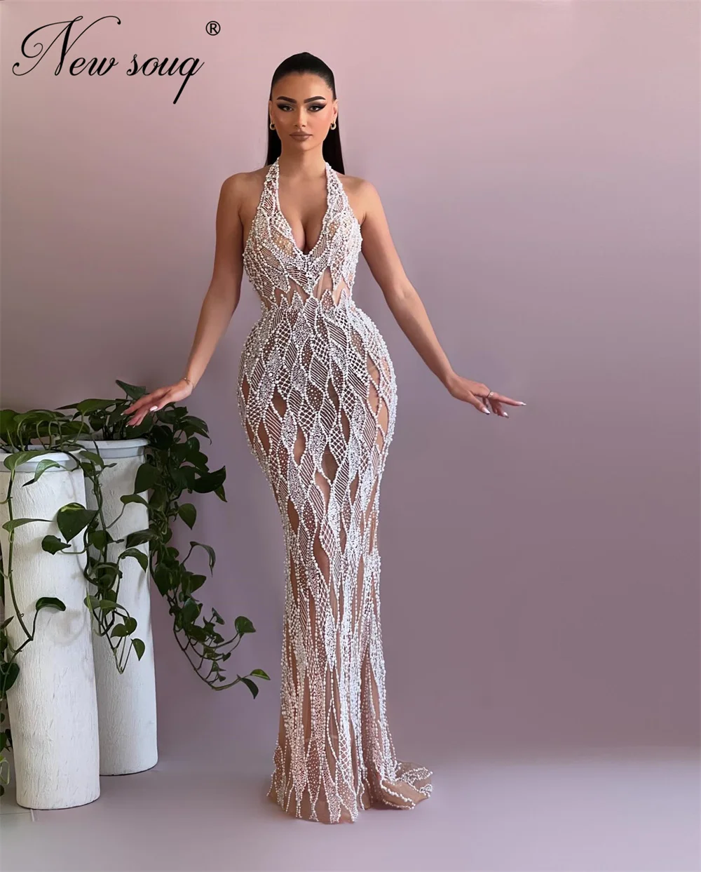 

Arabic Beading Evening Dresses Sparkly Crystals Mermaid Sleeves Cocktail Prom Dress Elegant Custom Dubai Wedding Party Gowns