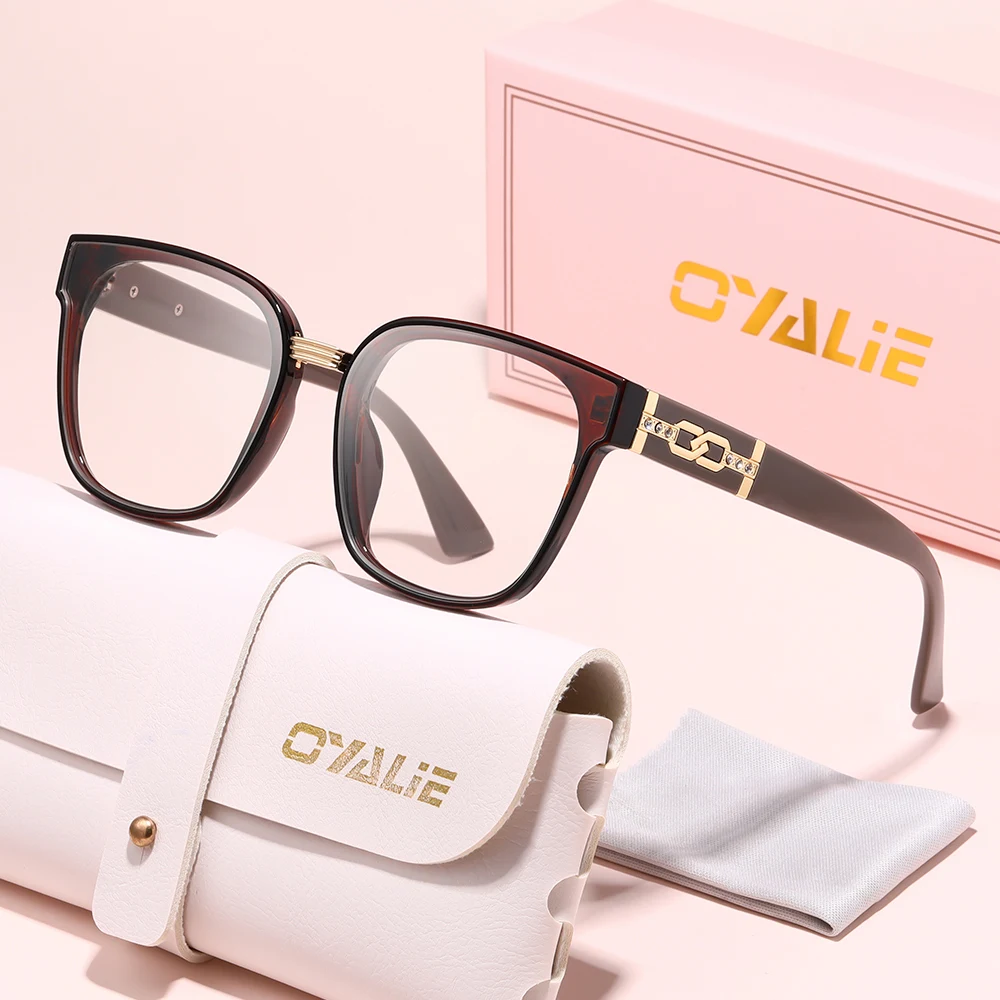 Oyalie Modische Mehrfarbige Großrahmige Brille mit Exquisitem Bügel-Design, Stilvoll und Vielseitig, Super Auffällig
