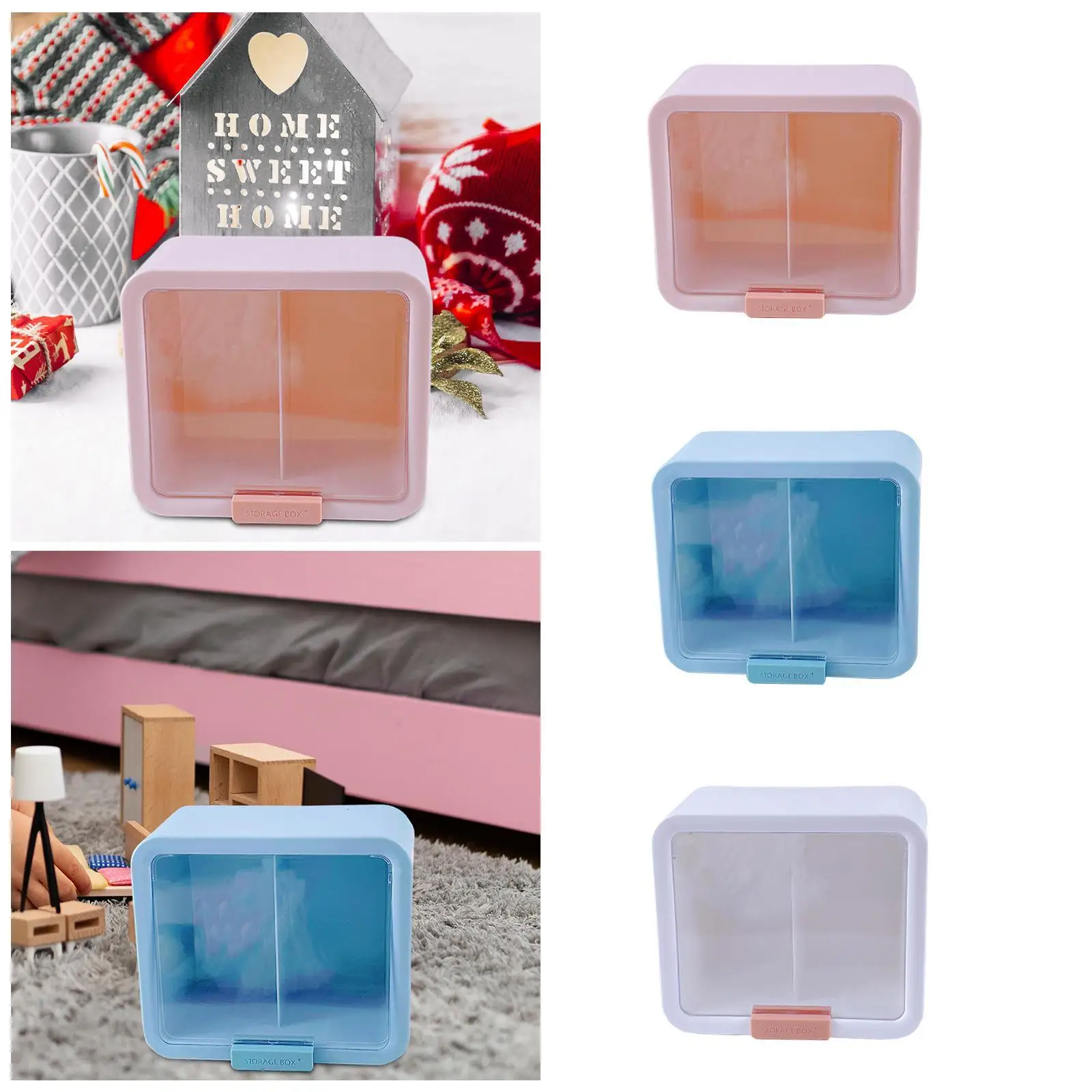 Vitrina transparente, caja organizadora para figuras, escaparate de caja de almacenamiento para muñecas, cubo de almacenamiento para figuras en miniatura de acción