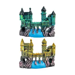 Aquarium Castle Medieval Castle Cave Castle Shelter for Betta Fish Reptile Saltwater Fish Tanks Plants Supplies Accessories