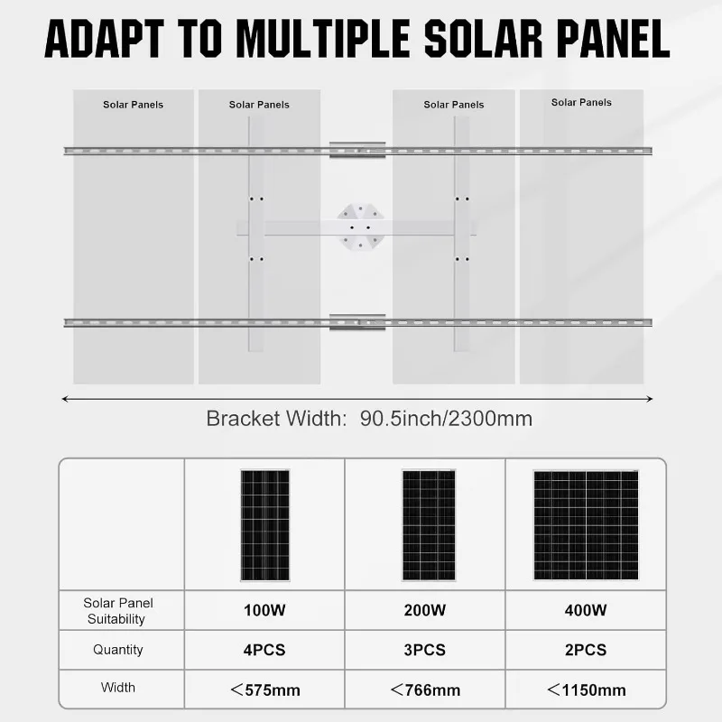 Système de Suivi à Axe Unique avec Contrôleur de Suivi, Réglage Multi-Angles, Idéal pour Différents Panneaux Solaires