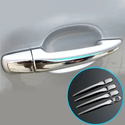 FIT FOR PEUGEOT 2008 3008 207 308 407 CITROEN C4 C6 CHROME DOOR HANDLE COVER TRIM MOLDING STAINLESS CAP BEZEL OVERLAY PROTECTOR
