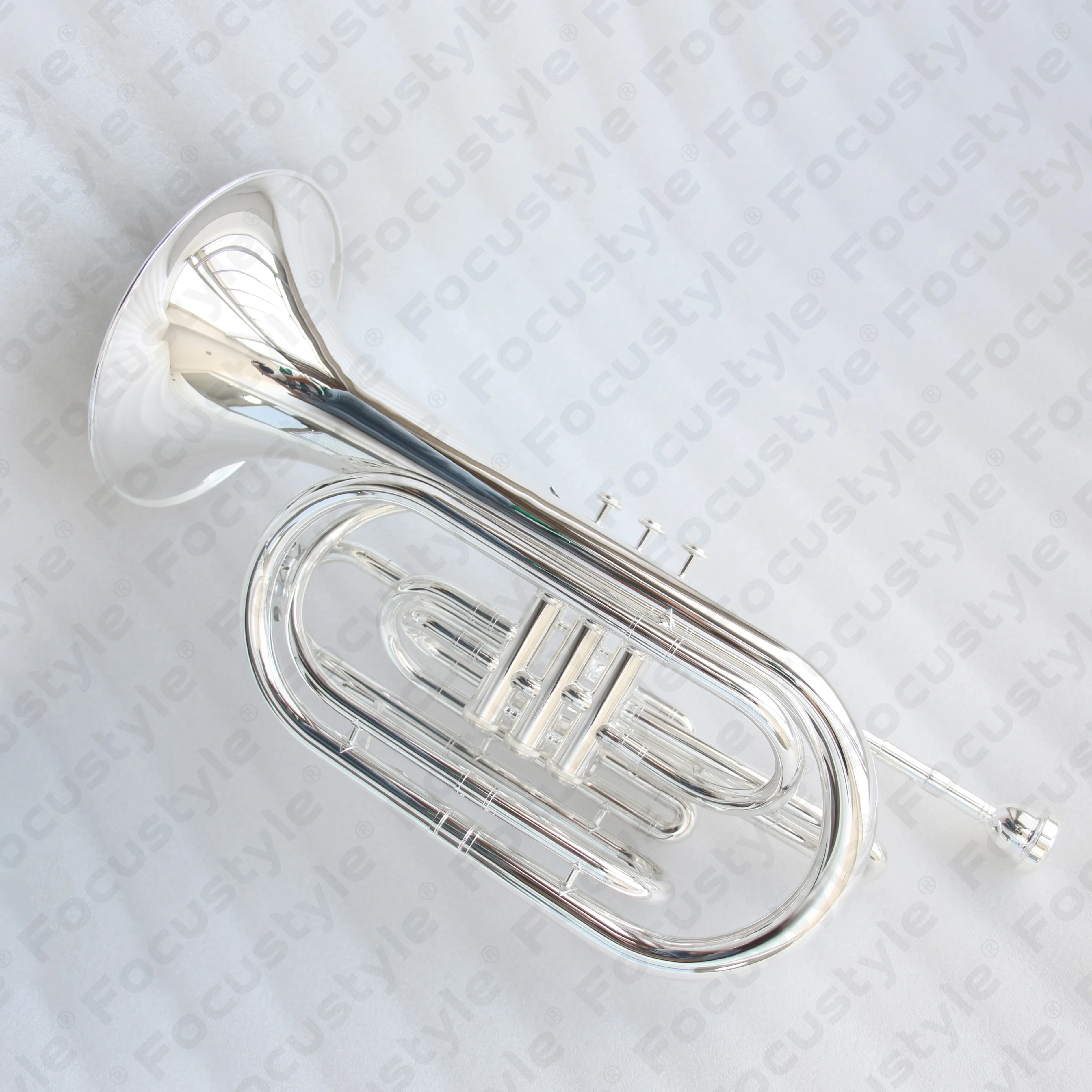 Professional Brass Body BB Tone Silver Plated Marching Trombone Top Grade Instrument OEM Marching Trombone FMTB-250S