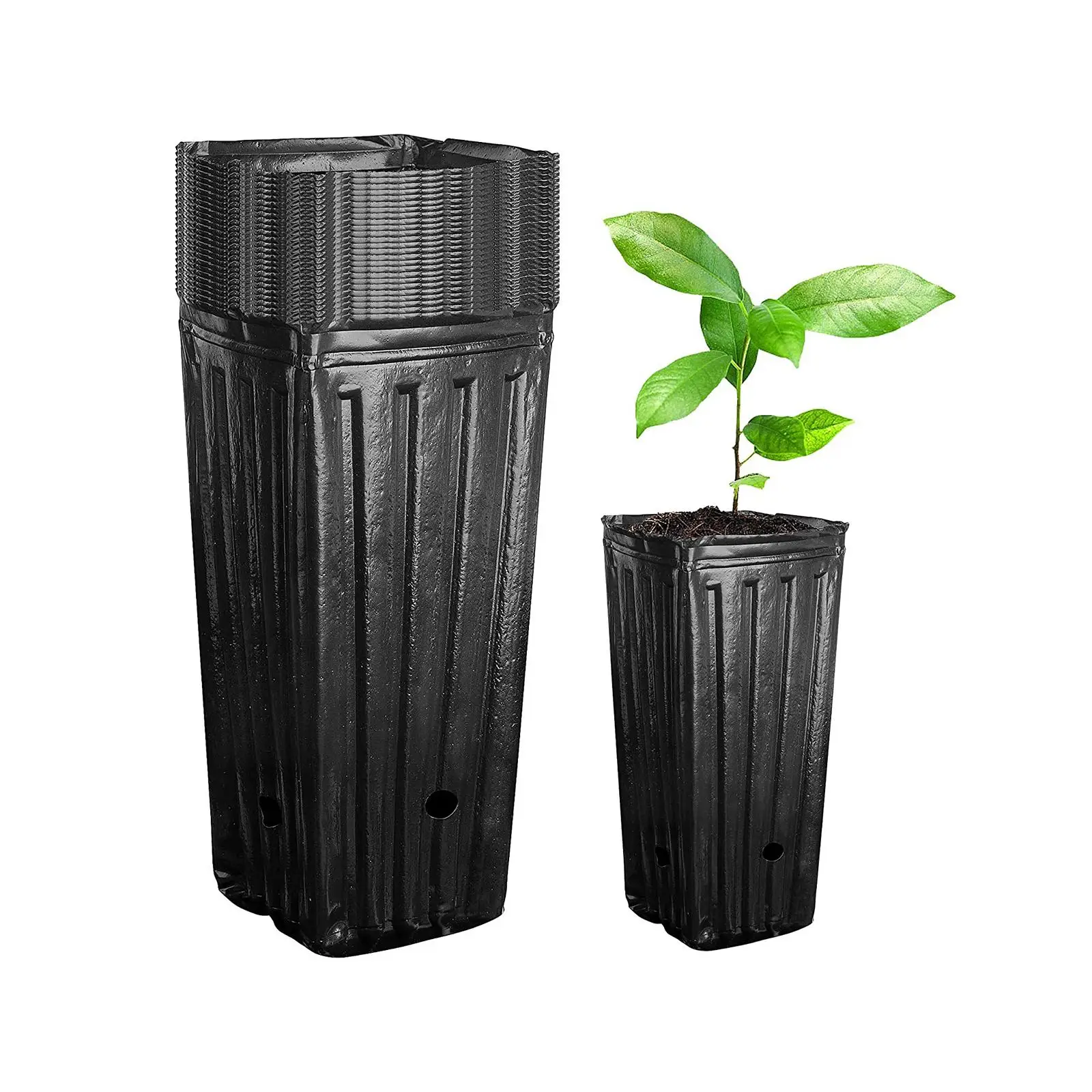 20 Pieces Nursery Pots Treepots with Drainage Holes Square Plant Pots for Greenhouse