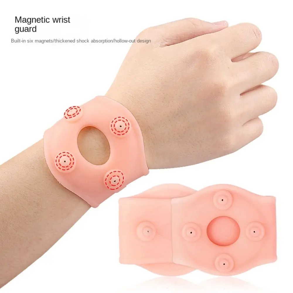 Sports Safety Soft Magnetic Wrist Guard Elastic Magnetic Wrist Support Hollow Out Design Silicone Sports Wrist Brace Running