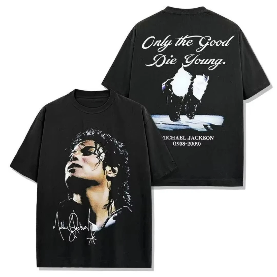 Camiseta clássica retrô de verão 2026, estilo gótico rock, para homens e mulheres, camiseta oversized hip-hop para homens