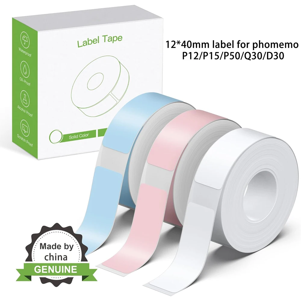 Etikettendrucker-Aufkleber 12*40mm Etikettenband Thermopapier 160 Stück/Rolle Kompatibel mit Phomemo D30 Marklife P12 P11 Etikettierer – Detail 1