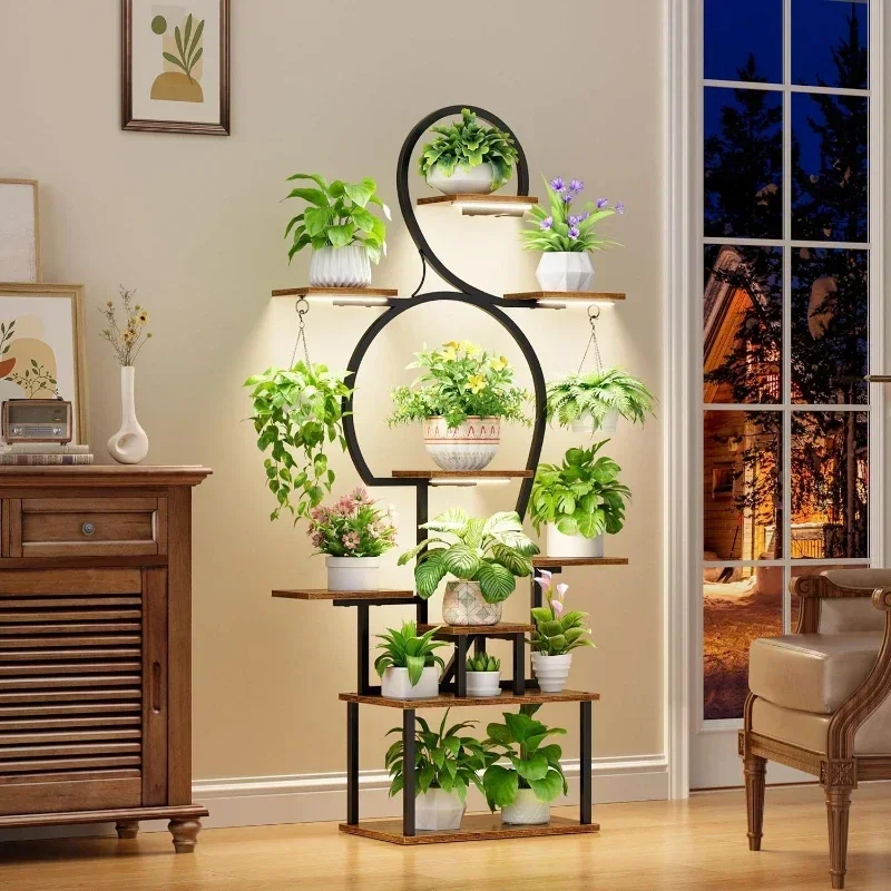 Flower Stand Indoor Growth Light Multi-layer Wrought Iron Living Room Balcony Household Green Plant Rack Storage Rack Factory