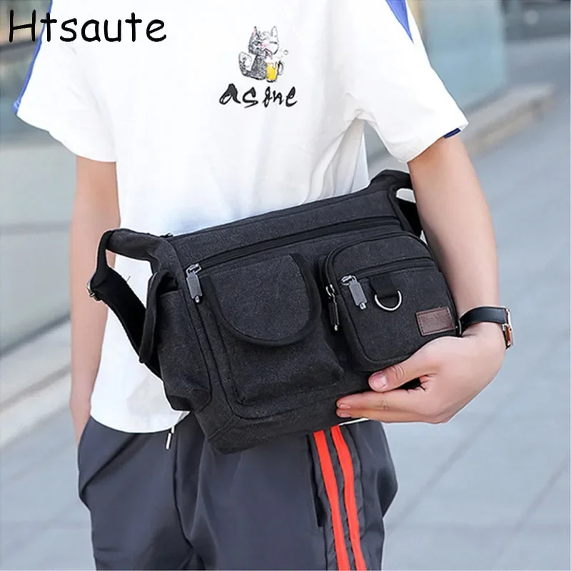 

Canvas Men's Handbag Crossbody Bag Men Multi-Pocket Messenger Bags Shoulder Bag For Business Durable Travel Purse Cheap Price