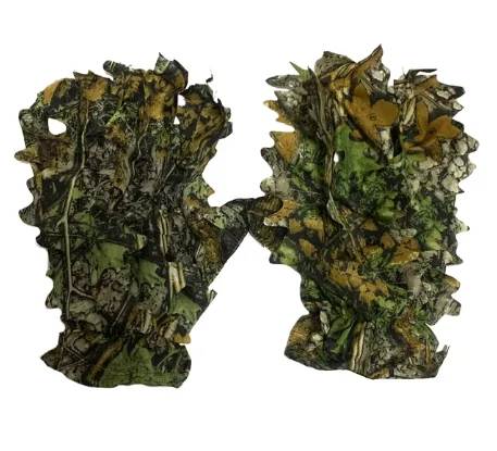 Camo Hat and gloves Camouflage Maple Leafy 3D Face Mask Ghillie Suit CamouflageHood Hunting Fishing Headgear