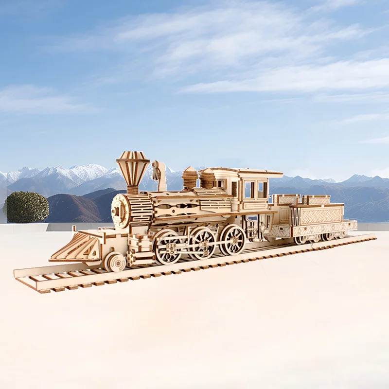 2025 جديد لغز خشبي شارع سيارة رحلة محطة الترام ريترو سيارة حافلة نموذج لتقوم بها بنفسك تجميع لعب للأطفال مكتب أطفال الديكور