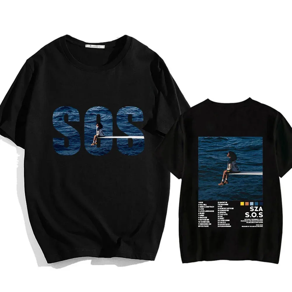 2024 SZA SOS Heavy Mental Anime T-shirts Funko Pop Tshirt 100% Cotton Men/women Tee-shirt Printed Hip Hop Cartoon T-shirt