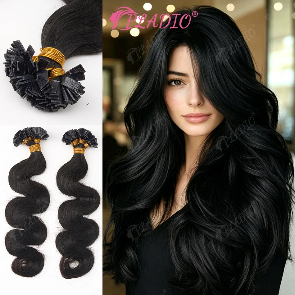 pladio-body-wave-flat-tip-hair-extensions-100-real-human-hair-12-26-inch-50-100strand-add-volume-extend-length-for-salon-supply