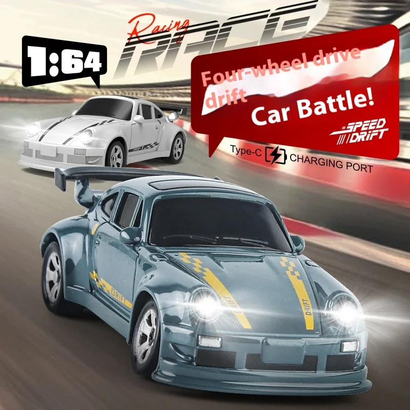 

1:64 Scale 4WD Mini RC Drift Car with 2.4G Remote Control, Desktop Racing Vehicle for Kids and Adult Collectors