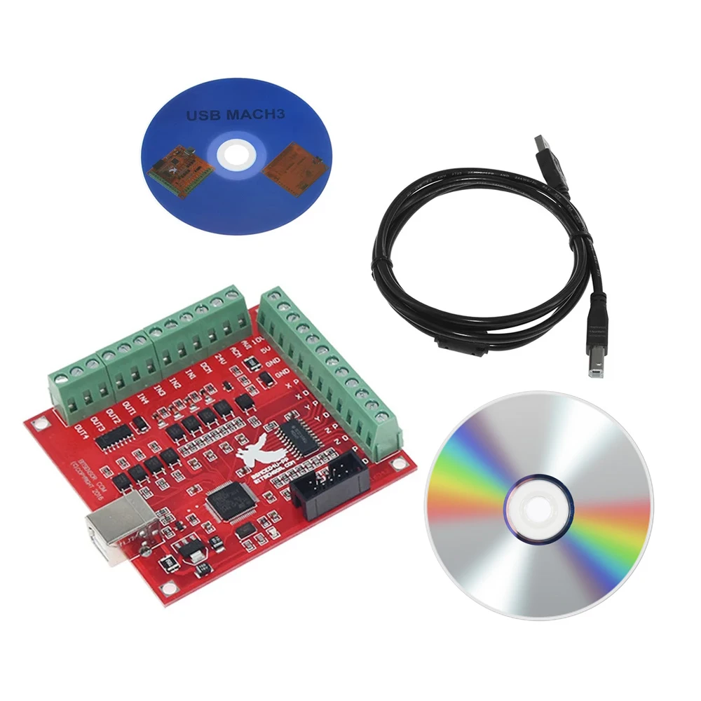 USB MACH3 دعم بطاقة تحكم محور 4 ، محرك السائر ، محرك سيرفو ، Khz ، بطاقة مع كابل USB لمحرك TB6600 DM556