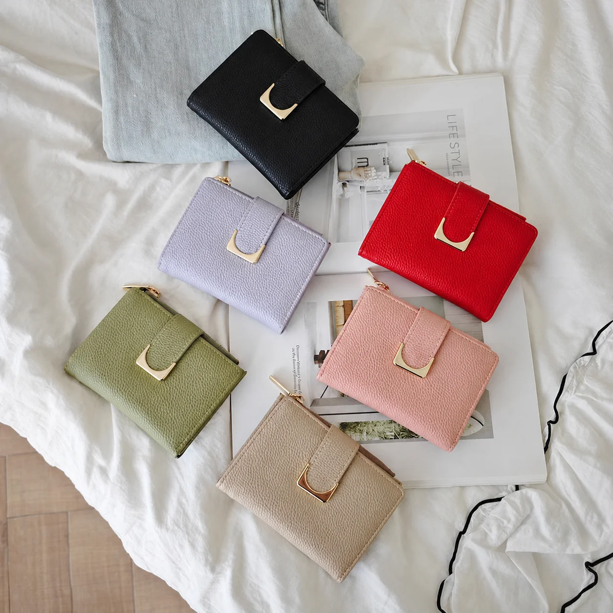 Ladies' Coin Purse  Short Bifold Wallet Multi-Card Holder Wallet Breathable Women'S Coin Purse For Daily Commuting Short